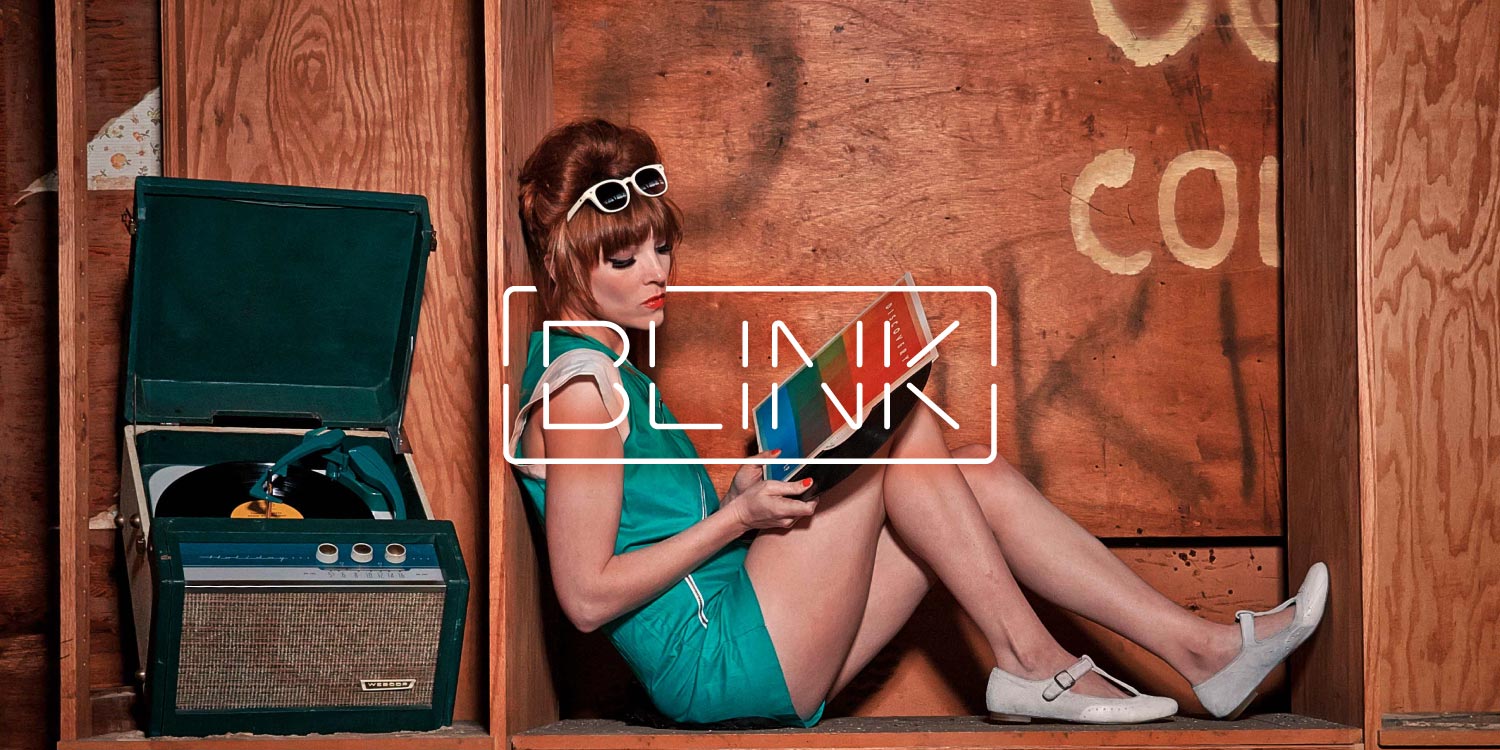 Blink logo on a photographic backdrop