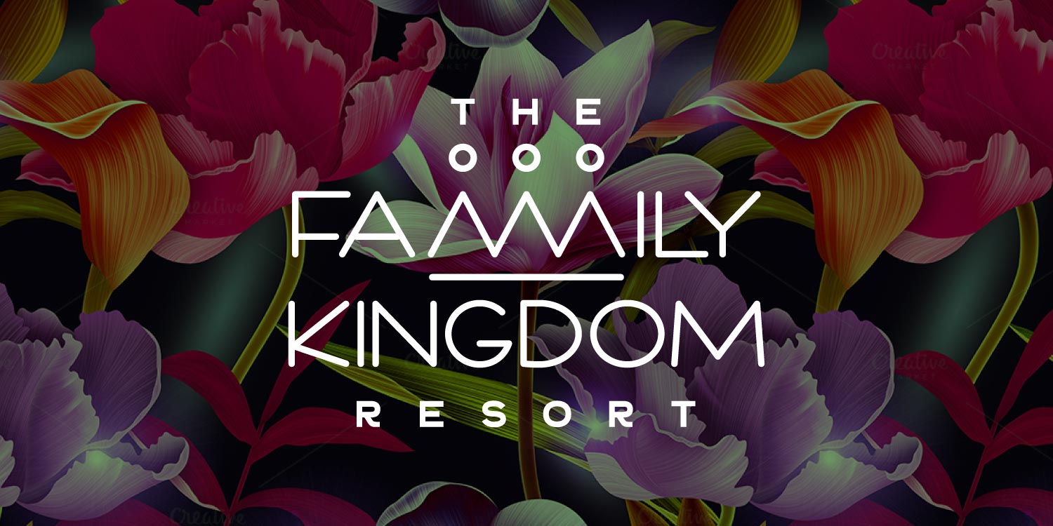 Family Kingdom logo on flower image backdrop